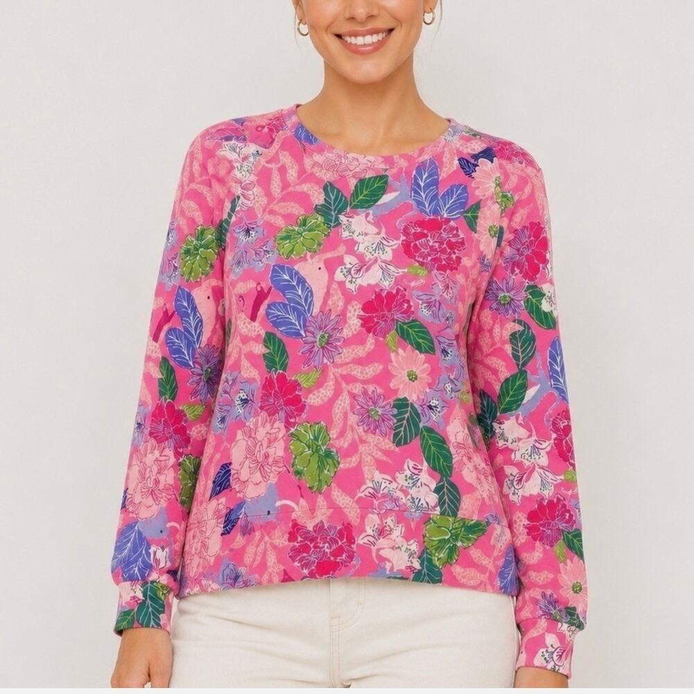 NWT Lilly Pulitzer Jansen Sweatshirt Pink Isle Best Of Friends XL